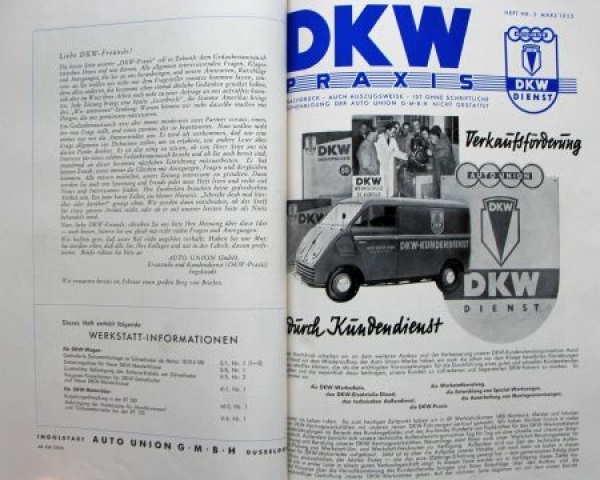 "DKW Praxis" DKW-Magazine 1952 complet Year in original folder (6824)
